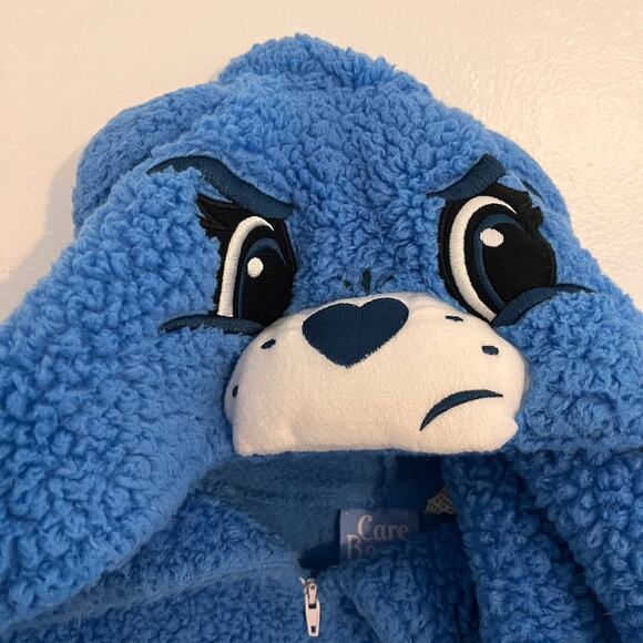 Care Bears Grumpy Bear Pajama Adult Sz Medium Blue Sleepwear Jumpsuit One Piece - Picture 4 of 10